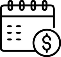 illustration of a calendar with a dollar sign on a date representing financial planning vector