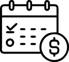 illustration of a calendar with a dollar sign on a date representing financial planning vector