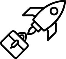 illustration of a rocket with a briefcase symbolizing business startup vector