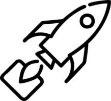 illustration of a rocket with a briefcase symbolizing business startup vector