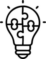 illustration of a lightbulb made of puzzle pieces representing problem solving in business vector