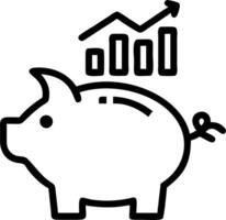 illustration of a piggy bank with a chart representing investment growth vector