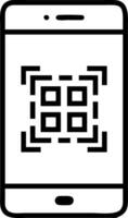 image of a mobile phone with a QR code representing modern payment methods vector
