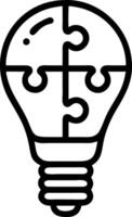 illustration of a lightbulb made of puzzle pieces representing problem solving in business vector