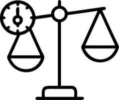 illustration of a scale balancing a clock and money representing time management vector