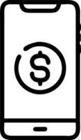 image of a smartphone with a dollar sign representing mobile banking vector