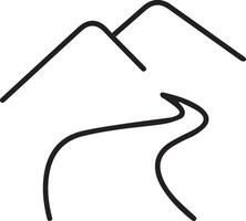 A mountain road with a mountain in the background vector