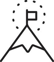 A mountain with a flag on top vector