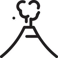 A black and white image of a volcano with smoke coming out of it vector