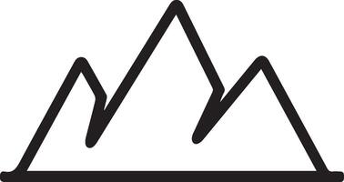 A mountain icon with a black outline vector