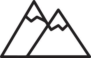 black and white Mountain clipart icon illustration vector