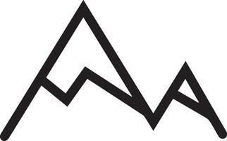 A black and white logo of a mountain with two peak vector