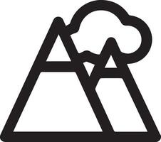 A black and white mountain icon vector