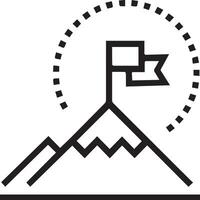 The mountain flag icon vector