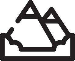 A mountain icon with a mountain in the background vector