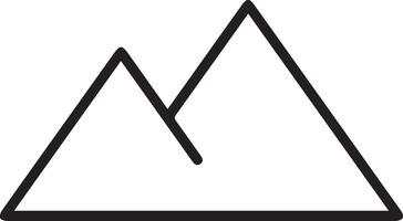 A mountain icon with a black outline vector