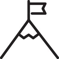 A mountain with a flag on top vector