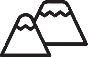 A mountain icon with a mountain peak vector