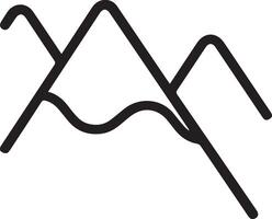 A black and white mountain icon vector