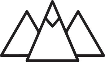 A mountain icon with three peaks vector