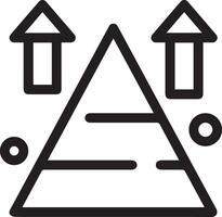 A triangle with arrows pointing up and down vector