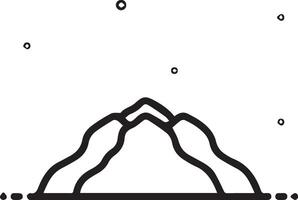 A mountain with snow on it and a person standing on it vector