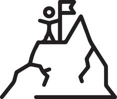 A man standing on top of a mountain with a flag vector