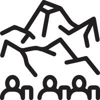 A black and white image of people sitting in a mountain vector