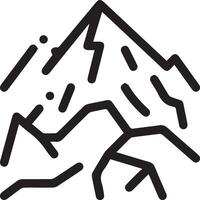 A black and white mountain icon vector