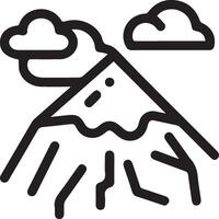 A black and white illustration of a mountain with clouds vector
