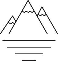 Mountains and water line icon vector