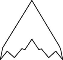 A triangle with a mountain in the middle vector