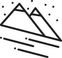 A mountain range with snow and a mountain peak vector