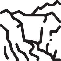 A black and white drawing of a mountain range vector