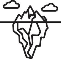 Iceberg with mountain icon illustration vector
