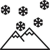 Snowflakes on the mountain clipart illustration vector