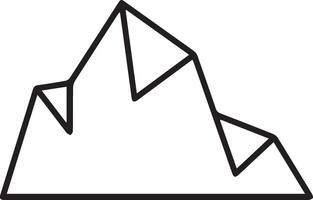 A mountain icon with a line drawing of a mountain vector