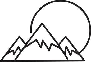 A mountain with a sun in the background vector