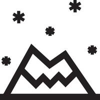 A black and white mountain with snowflakes vector