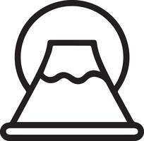 A black and white icon of a mountain vector