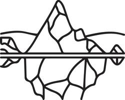 A black and white drawing of a mountain vector