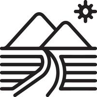 A black and white image of a mountain with a road vector