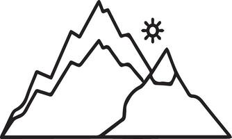 Mountain range coloring pages vector