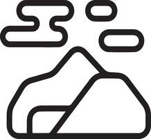 A mountain with clouds and a mountain in the background vector