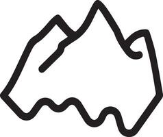 A black and white line drawing of a mountain vector