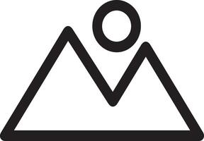 A black and white mountain icon vector