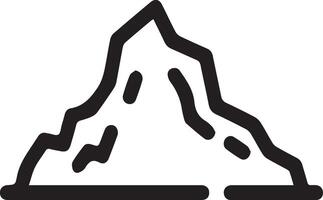 A mountain icon with a black outline vector