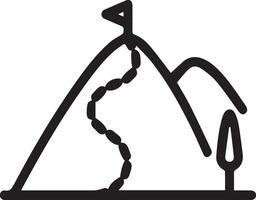 A mountain with a trail and a flag vector