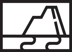 A black and white image of a mountain with a sign that says'mountain' vector