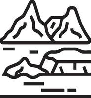 A mountain range with a lake and a mountain vector